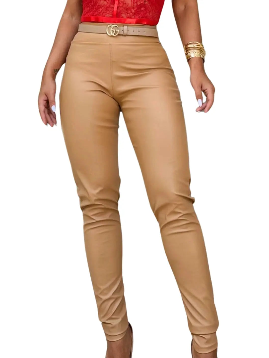 Calça Courino Skinny Nuvone – Cintura Alta Feminina