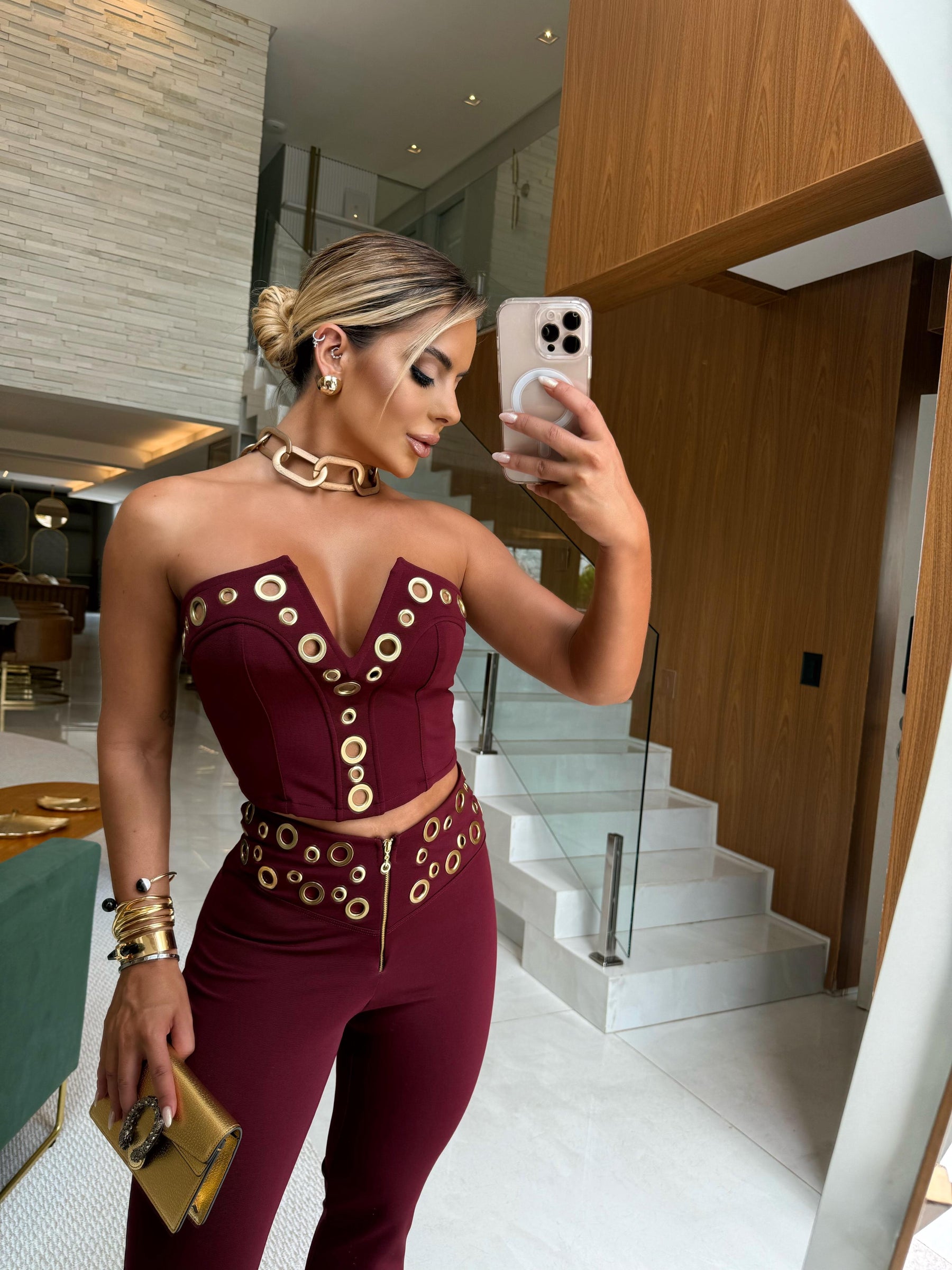 CONJUNTO LUNARA CEREJA FEMININO