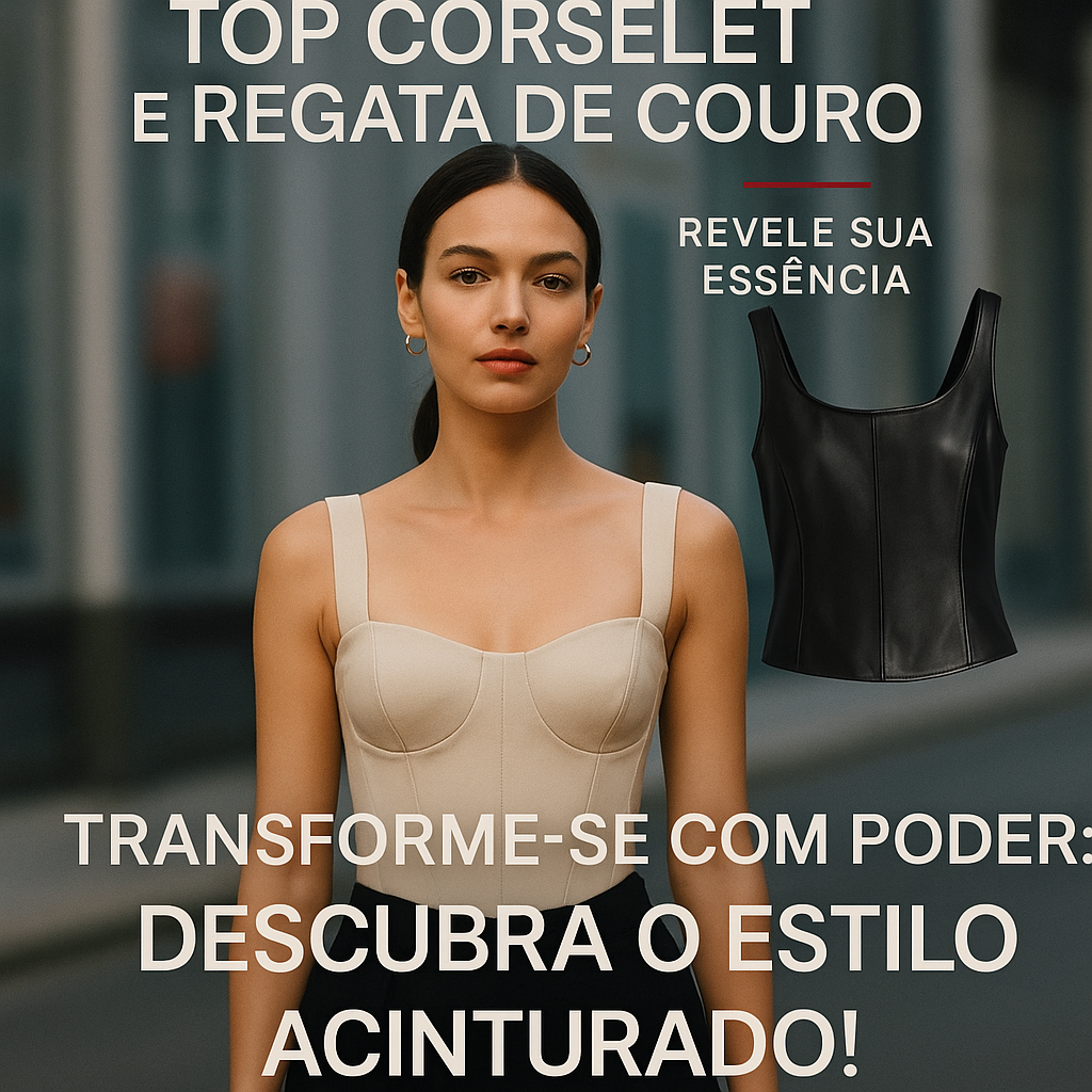 Estilo Acinturado: O Poder do Top Corselet e da Regata de Couro Feminina