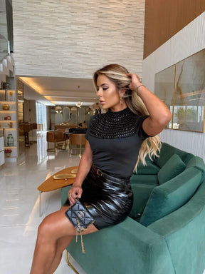 Body Irídia Bordado à Mão com Pérolas – Luxo, Glamour e Sofisticação