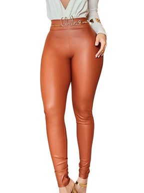 Calça Courino Skinny Feminina – Cintura Alta | Sempre Na Moda SNM