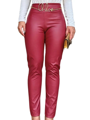 Calça Courino Skinny Feminina – Cintura Alta | Sempre Na Moda SNM