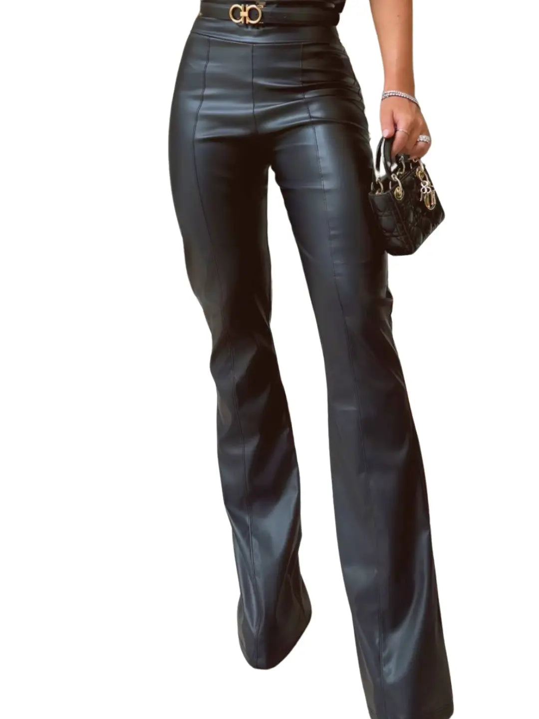 Calça Courino Skinny Feminina – Cintura Alta | Sempre Na Moda SNM