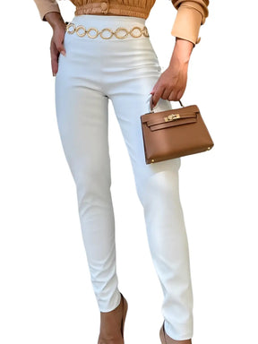 Calça Courino Skinny Offine – Cintura Alta Feminina