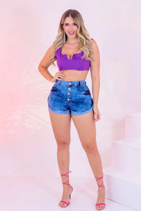 Bermuda Jeans Feminina Premium - Cós Alto e Caimento Impecável