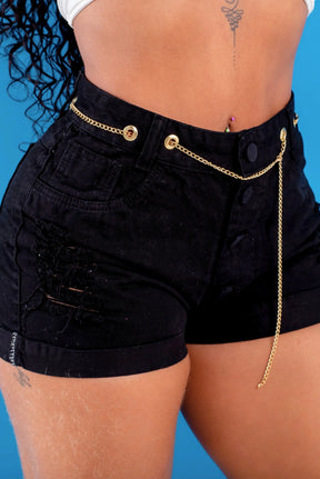 Short Jeans Cintura Alta Destroyed - Premium